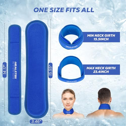 Neck Ice Pack Wrap, Reusable Cold/Hot Gel for Neck Pain, Blue - color: Blue