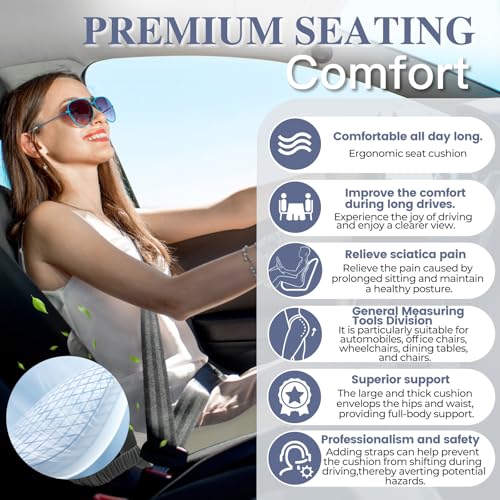 Car Seat Cushion with Lumbar Support Pillow, Seat Cushion for Driving - color: Dark Gray+light Gray