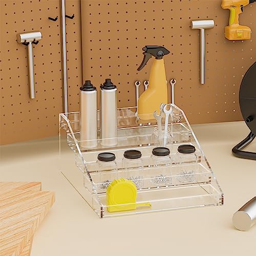 PMMASTO Wide Clear Acrylic Spice Rack for Countertops- 5 Tier - size: Widen 5 Tier - inner width 3''