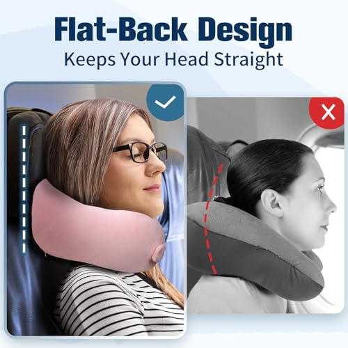 Cirorld Neck Pillow for Traveling, Travel Pillows for Airplanes Pink - color: Pink