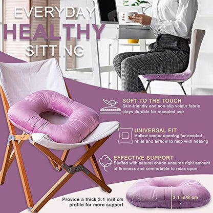 Donut Pillow for Tailbone Pain, Hemorrhoid Pillow (Fuchsia Pink) - color: Fuchsia Pink