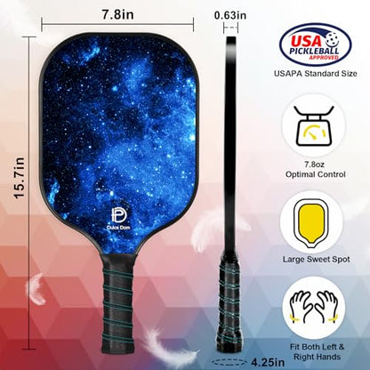 DULCE DOM Pickleball Paddles Set of 2/4 - USAPA Approved - color: Blue*2
