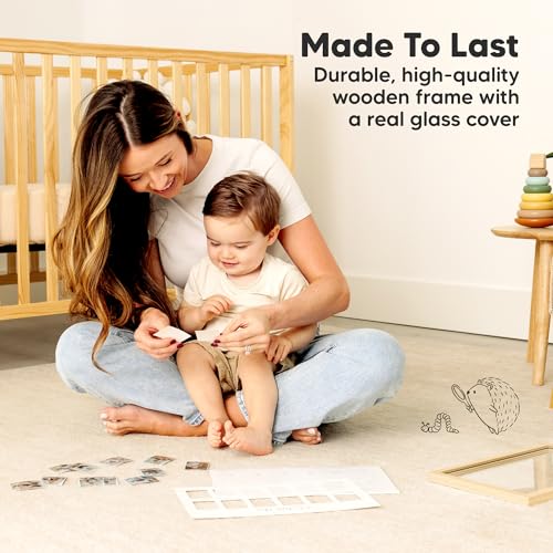 KeaBabies My First Year Photo Frame,12 Months Baby Picture Frame (Ash Wood) - color: Ash Wood