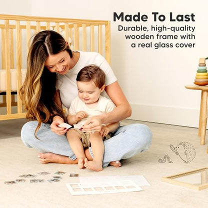 KeaBabies My First Year Photo Frame,12 Months Baby Picture Frame (Ash Wood) - color: Ash Wood