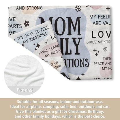 BaubleDazz New Mom Gifts Blanket, Mom Daily Affirmations(80" x 60") - color: Blue, size: 60*80IN
