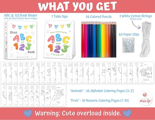 Party Hearty Baby's First ABC & 123 Book, Baby Shower Activity Keepsake