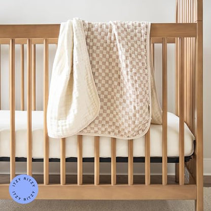 Itzy Ritzy Baby Blanket, Soft Cotton Muslin Multi-Use Blanket, Checkerboard - color: Checkerboard