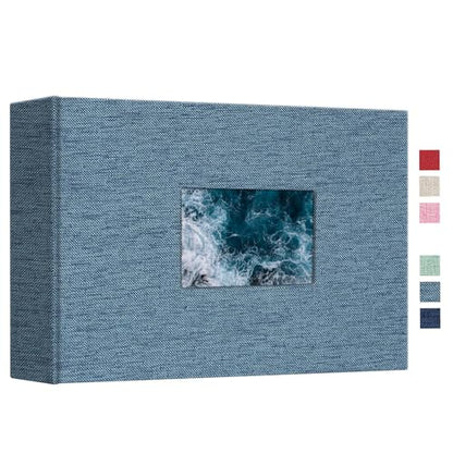 Vienrose Photo Album 4x6 50 Pockets Linen Frame Cover LightBlue - color: LightBlue, size: 50 Pockets
