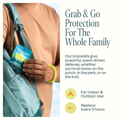 Cliganic Mosquito Repellent Bracelets for Kids & Adults, Natural, 100 Pack - size: Pack of 100