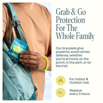 Cliganic Mosquito Repellent Bracelets for Kids & Adults, Natural, 100 Pack - size: Pack of 100