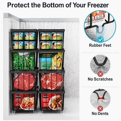 iSPECLE Chest Freezer Organizer - Small Storage Baskets for 7 Cu.Ft, 8 Pack - color: 8-Pack Black