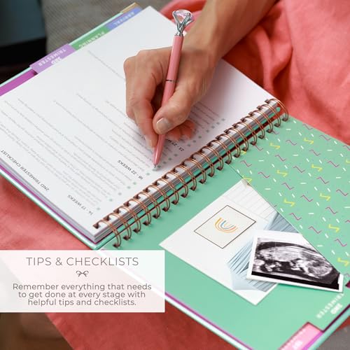 Clever Fox Pregnancy Journal, Expecting First Time Mom Planner Aquamarine - color: Aquamarine, size: 9" x 10.5" SonoFrame Edition