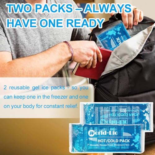 Reusable Hot Cold Gel Ice Pack for Pain Relief (12"x4.7", 2 Pack) - color: Blue - 12" X 4.7" - 2 Ice Packs