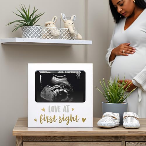 Love at First Sight White Sonogram Keepsake Frame - size: One Size, style: Love at First Sight Frame