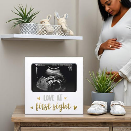 Love at First Sight White Sonogram Keepsake Frame - size: One Size, style: Love at First Sight Frame