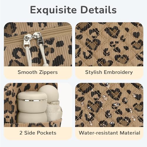 Tenot Diaper Bag Tote, Baby Bag with Pacifier Case, Leopard Print - color: Leopard Print
