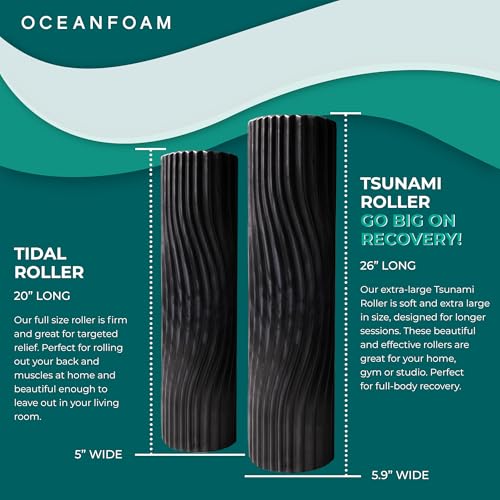 Oceanfoam Tsunami Roller - XL Soft Density Foam (Black & Charcoal Marbled) - color: Black & Charcoal Marbled