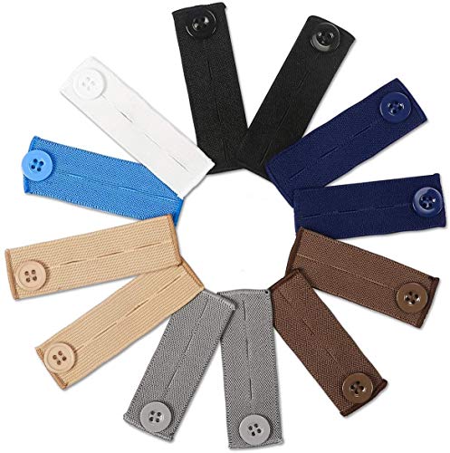 4 Pack Premium Elastic Waist Extenders - Adjustable Button Extender for Maternity & Casual Pants
