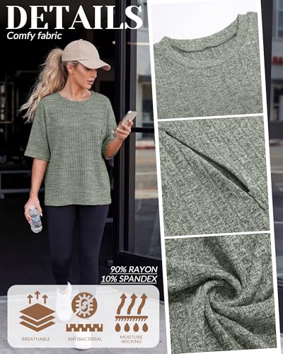 Huukeay 4 Pack Women's Nursing Shirts - color: Light Green, Cream, Light Coffee, Black, size: X-Large