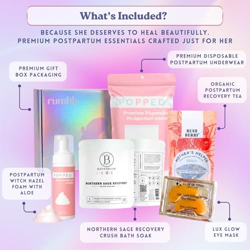 Postpartum Essentials Box, 6 Piece Gift Set for New Moms - size: Postpartum
