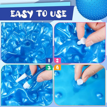 Large Sensory Massage Ball Bouncy Exercise Ball with Spikes, 22" - color: blue