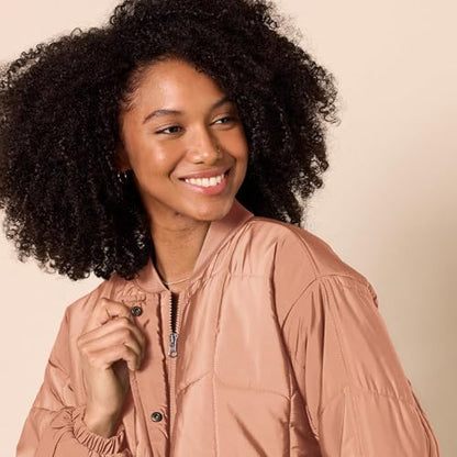 Amazon Essentials Women's Oversized Quilted Coat (Available in Plus Size) - color: Light Brown, size: 3X