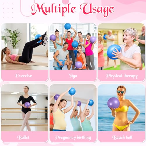 Sotiff 20 Pcs Small Pilates Ball Bulk 9 Inch Mini Yoga Ball - color: Blue,Purple
