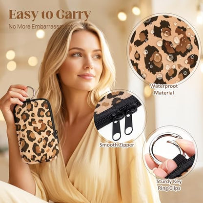 2PCS Tampon Holder Zipper Pouches Portable Period Bags - color: Leopard