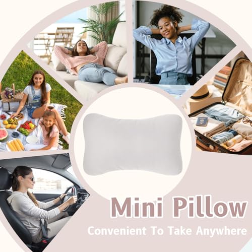 vocheer Small Pillow with Removable Cover, 11"x 7" Tiny Travel Pillow 2PCS - color: Dove-2pc
