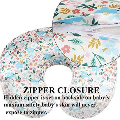 Tcmyyund Satin Nursing Pillow Cover Set 2 Pack Ultra Soft Silk Feeling - color: Floral & Floral