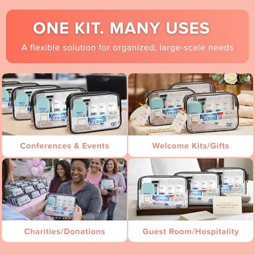 5 Pack Women’s Travel Hygiene Kits – 12-Piece Premium Brand-Name Toiletries - size: 5 Pack