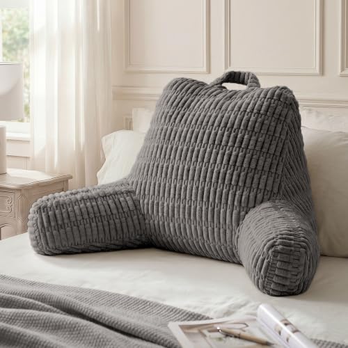 Blissful Diary Reading Pillow for Bed, Back Pillow Sitting Up, Dark Gray - color: Textured Dark Gray, size: Standard(18inch)