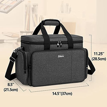 BAFASO Large Makeup Bag Cosmetic Bag with Removable Dividers, Black - color: Black
