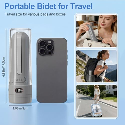 Electric Portable Bidet Toilet Aids Wiper Tool Set, Gray - color: Gray