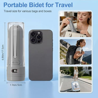 Electric Portable Bidet Toilet Aids Wiper Tool Set, Gray - color: Gray