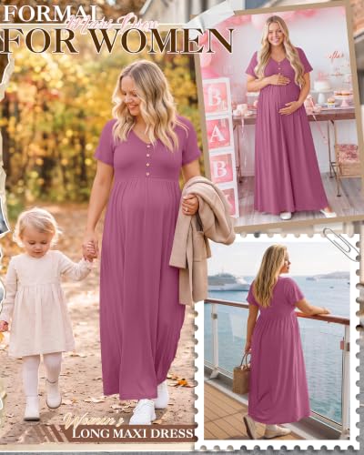 Women's Plus Size Maternity Dress - color: Fuchsia, size: X-Large