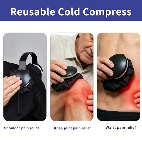 Reusable Ice Pack for Injuries Neck Cooler Ice Bags Hot Water Bag for Pain - color: Black