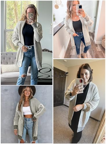 Sidefeel Cardigan Sweaters for Women 2026 Fall Outfits - color: Apricot, size: Medium