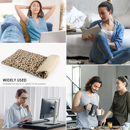 Microwave Heat Pad for Pain Relief, 8 x 16 Warm Compress Wrap - color: Heat Pad04 -Leopard Print
