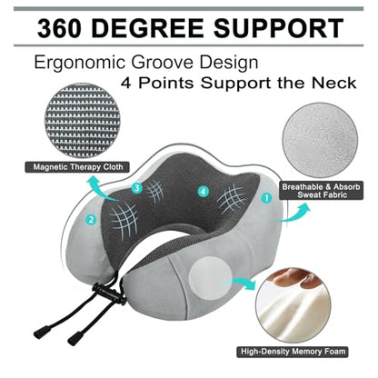 urnexttour Travel Pillow and Blanket Set Neck Pillow Airplane Memory Grey - color: B-grey