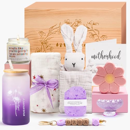 New Mom Gifts,New Mummy Care Package After Baby,Pregnancy Gifts Basket for Expecting Mom,First Time Mothers Day Gift for New Mom Birthday Spa Gifts for Women