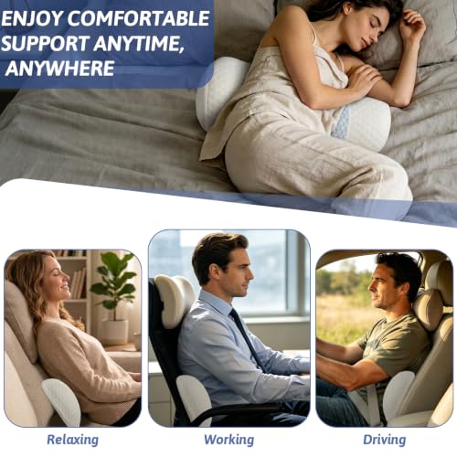 Wdmiya Lumbar Support Pillow for Bed, Adjustable Height 2"-5" Inflatable