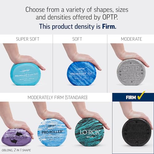 OPTP AXIS Firm Density Foam Roller – Round, Black, 36" x 6" - color: Black - 36" X 6" Round