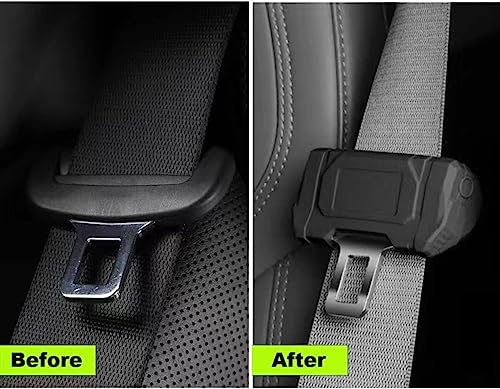 Car Universal Seat Belt Clips Cover,Seat Belt Buckle Protector for Car, Anti-Scratch Silicon Seat Belt Buckle Protector (Black, Large Size)