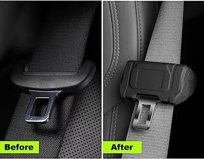 Car Universal Seat Belt Clips Cover,Seat Belt Buckle Protector for Car, Anti-Scratch Silicon Seat Belt Buckle Protector (Black, Large Size)