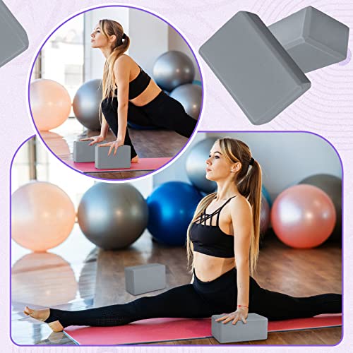 Wettarn 6 Pack EVA Yoga Blocks Bulk, Non Slip Pilates Brick - color: Gray