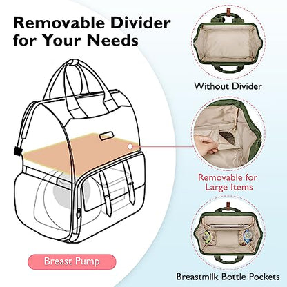 mommore Breast Pump Bag for Spectra S1/S2 & Medela with Insulated Cooler - color: Green