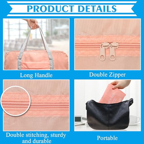Travel Bag 2PCS Foldable Duffle Tote Weekender Overnight Luggage Bag - color: Pink+Red