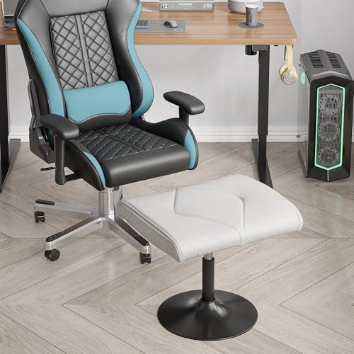 VECELO Office Foot Rest Under Desk Ottoman, Height Adjustable, White - color: White
