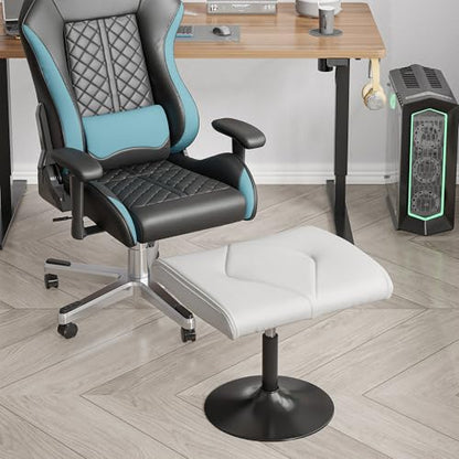 VECELO Office Foot Rest Under Desk Ottoman, Height Adjustable, White - color: White